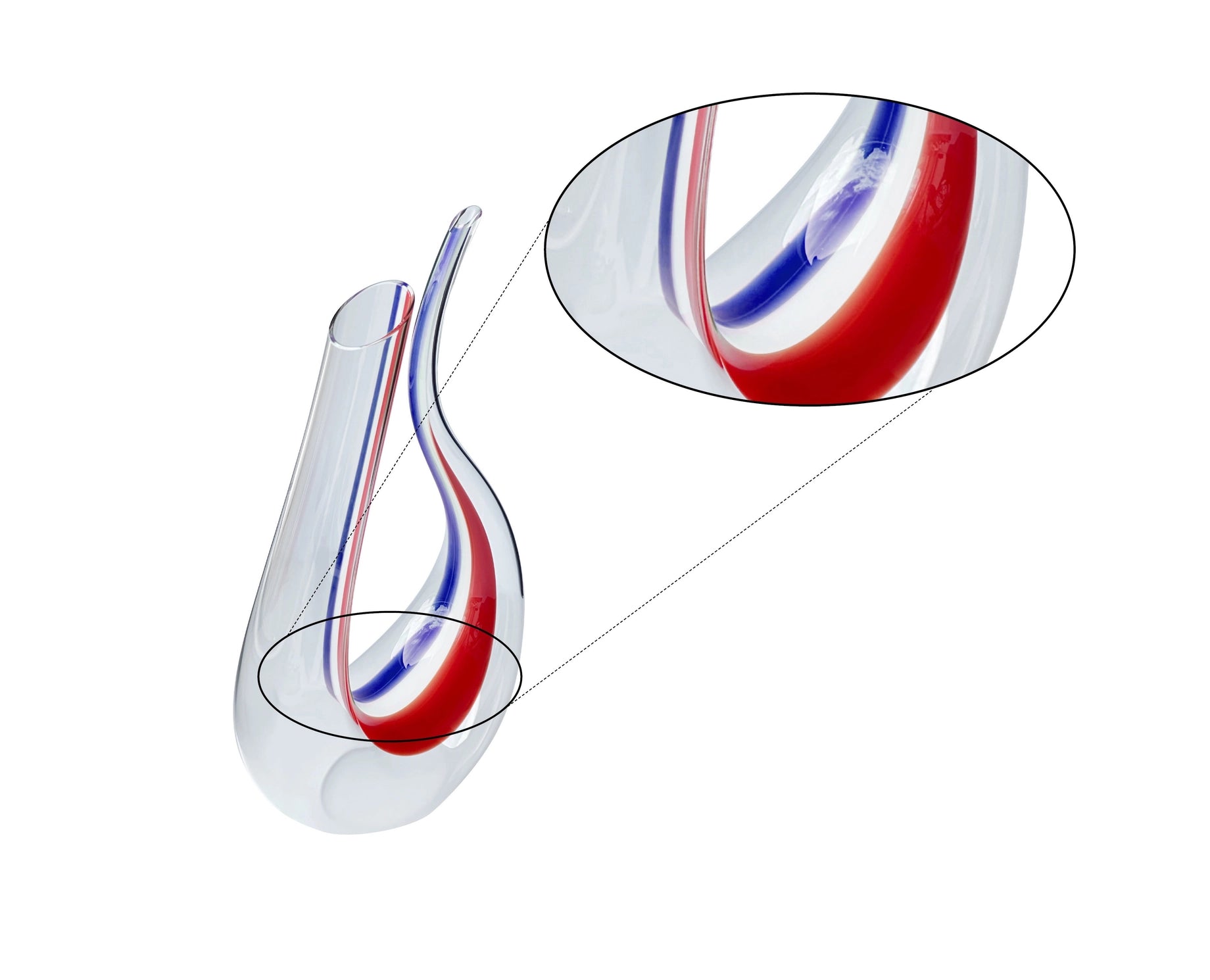RIEDEL Amadeo Décanteur Soufflé à la Bouche – Édition Triple Bande Bleu, Blanc & Rouge