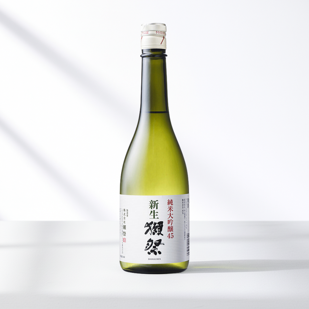 Bouteille saké japonais DASSAI 45 DEX Junmai Daiginjo polissage 45% pouvoir fermentation découverte unique 16% 720ml