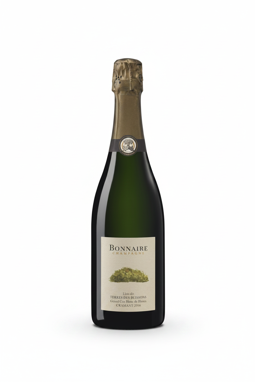 Bonnaire Terres des Buissons Grand Cru Blanc de Blancs Cramant 2016 – visuel généré fond blanc