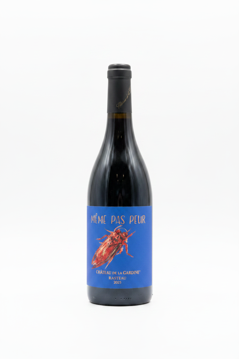 Même Pas Peur Château de la Gardine Rasteau 2025 – 75cL fond blanc étiquette bleue