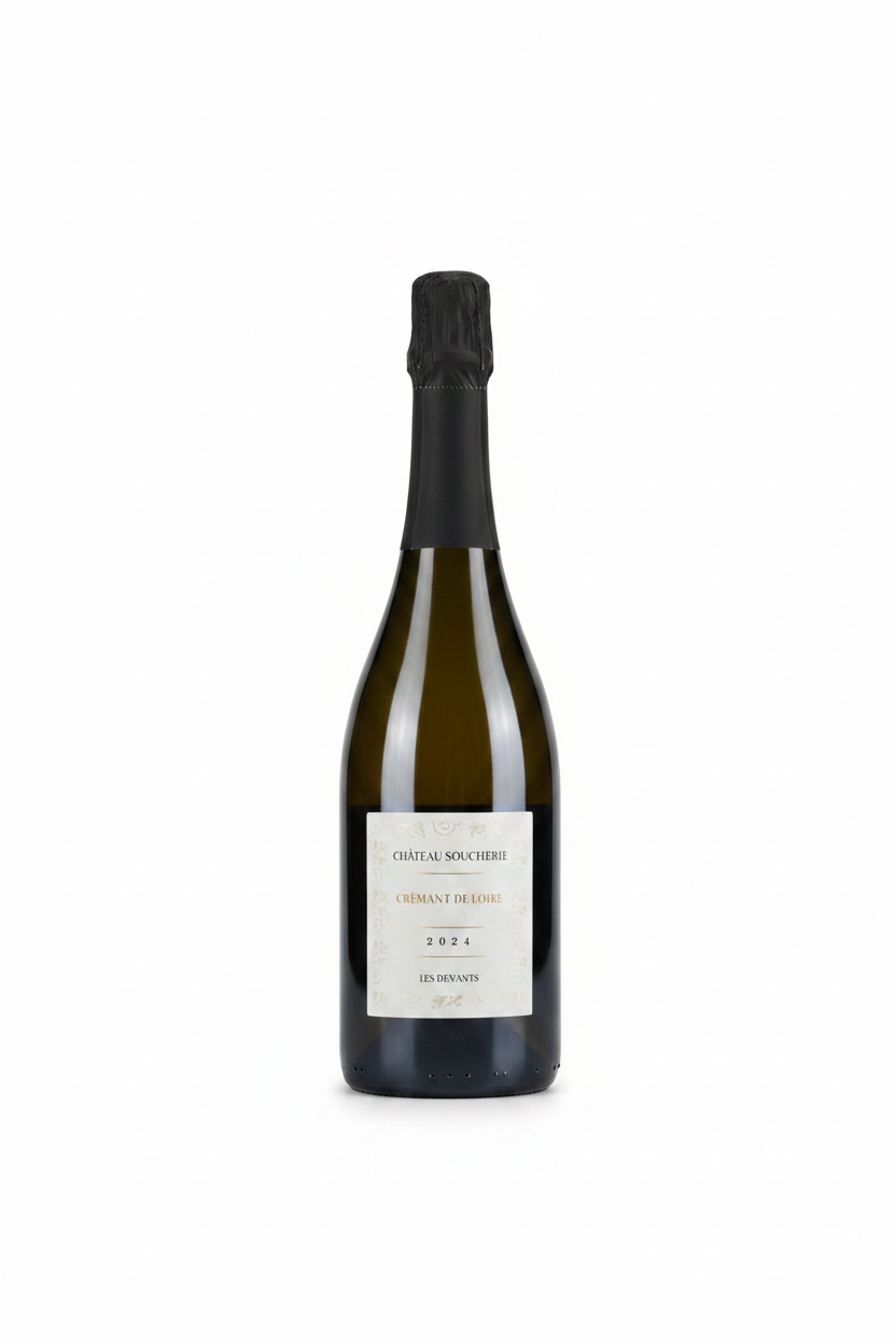 Bouteille Château Soucherie Crémant de Loire 2024 Les Devants sur fond blanc