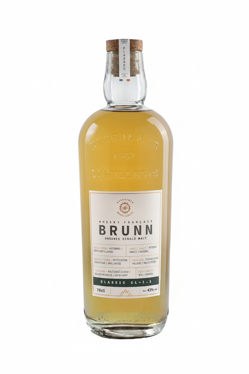 Brunn Classic CL-1.1 Organic Single Malt Whisky Français – visuel généré fond blanc