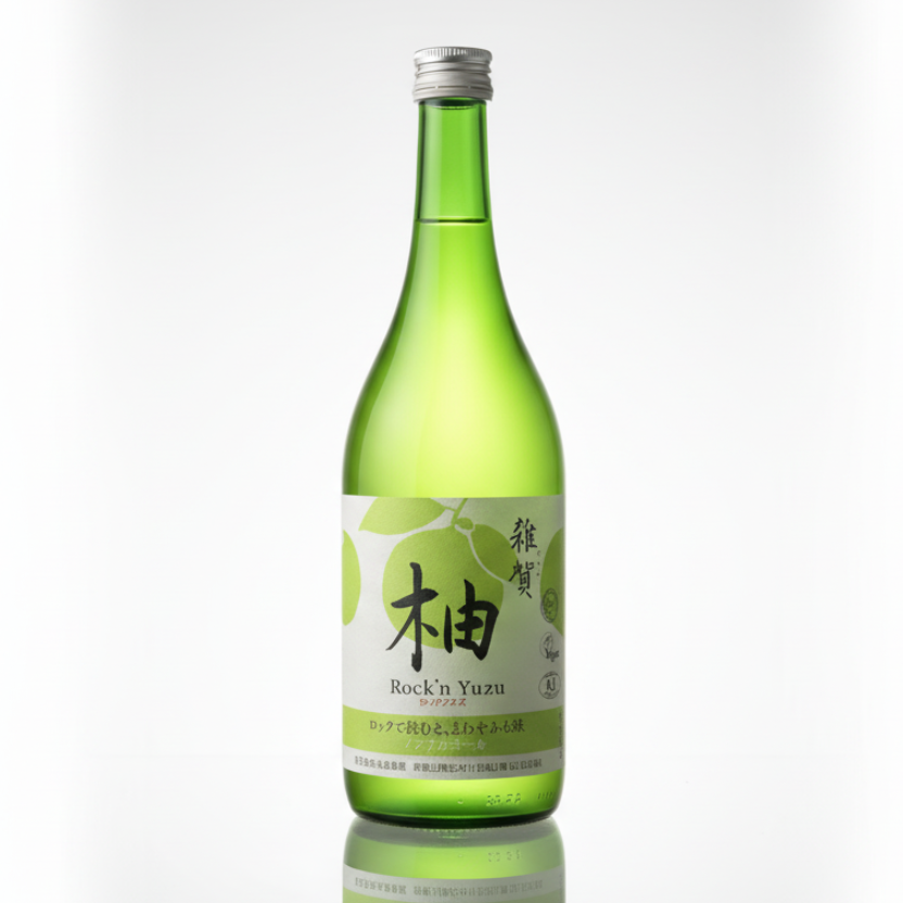 Bouteille Saiga Yuzu Rock'n Yuzu boisson sans alcool au yuzu japonais 72cL