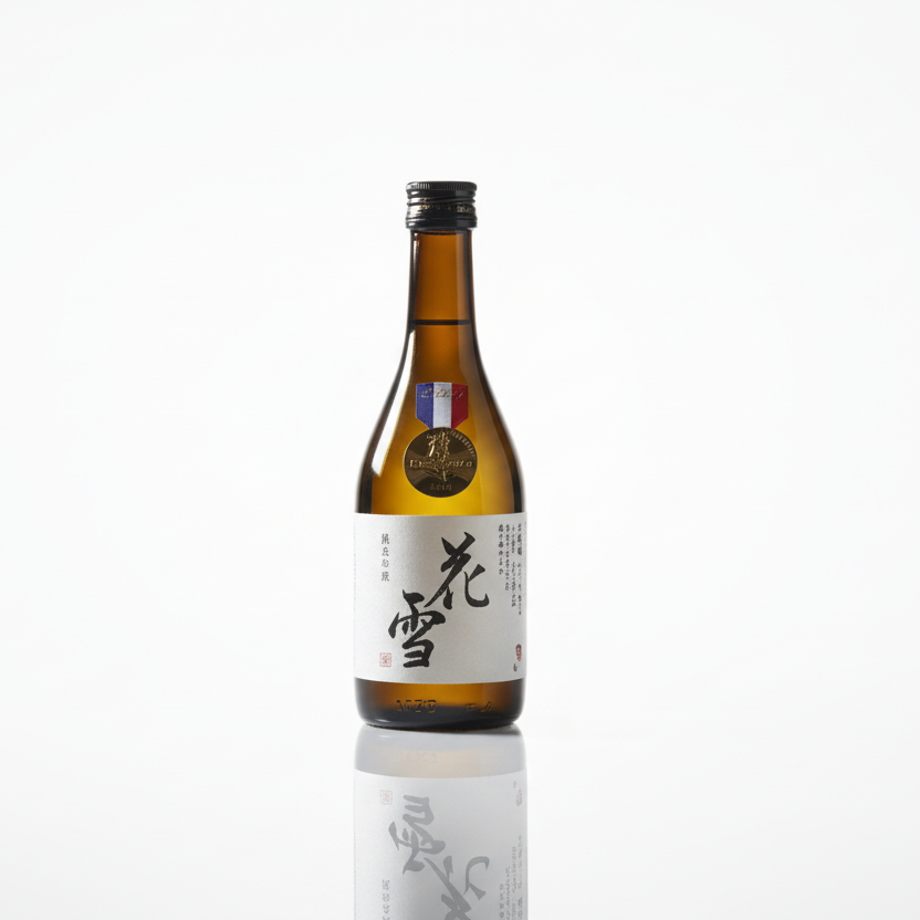 Bouteille saké japonais premium Hanayuki Junmai Ginjo riz Yamada Nishiki Kyushu polissage 55% médaillé Kura Master 15% 720ml