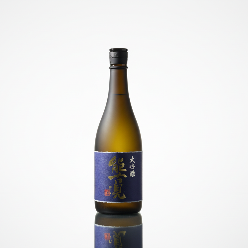 Bouteille saké japonais premium Nogomi Daiginjo riz Yamada Nishiki polissage 38% fermentation lente basse température 16% 720ml